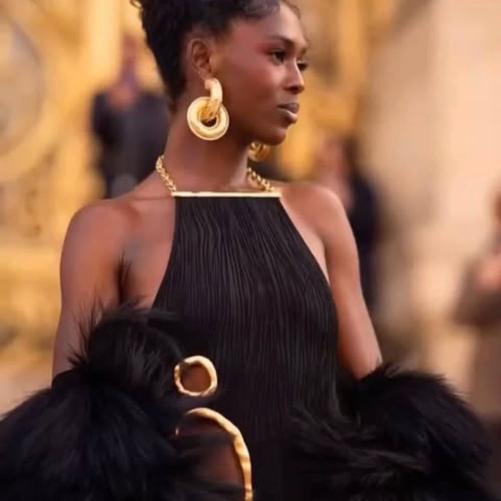 Black Dress Runway accented with Gold Circular Cutouts - Picture 11 of 13